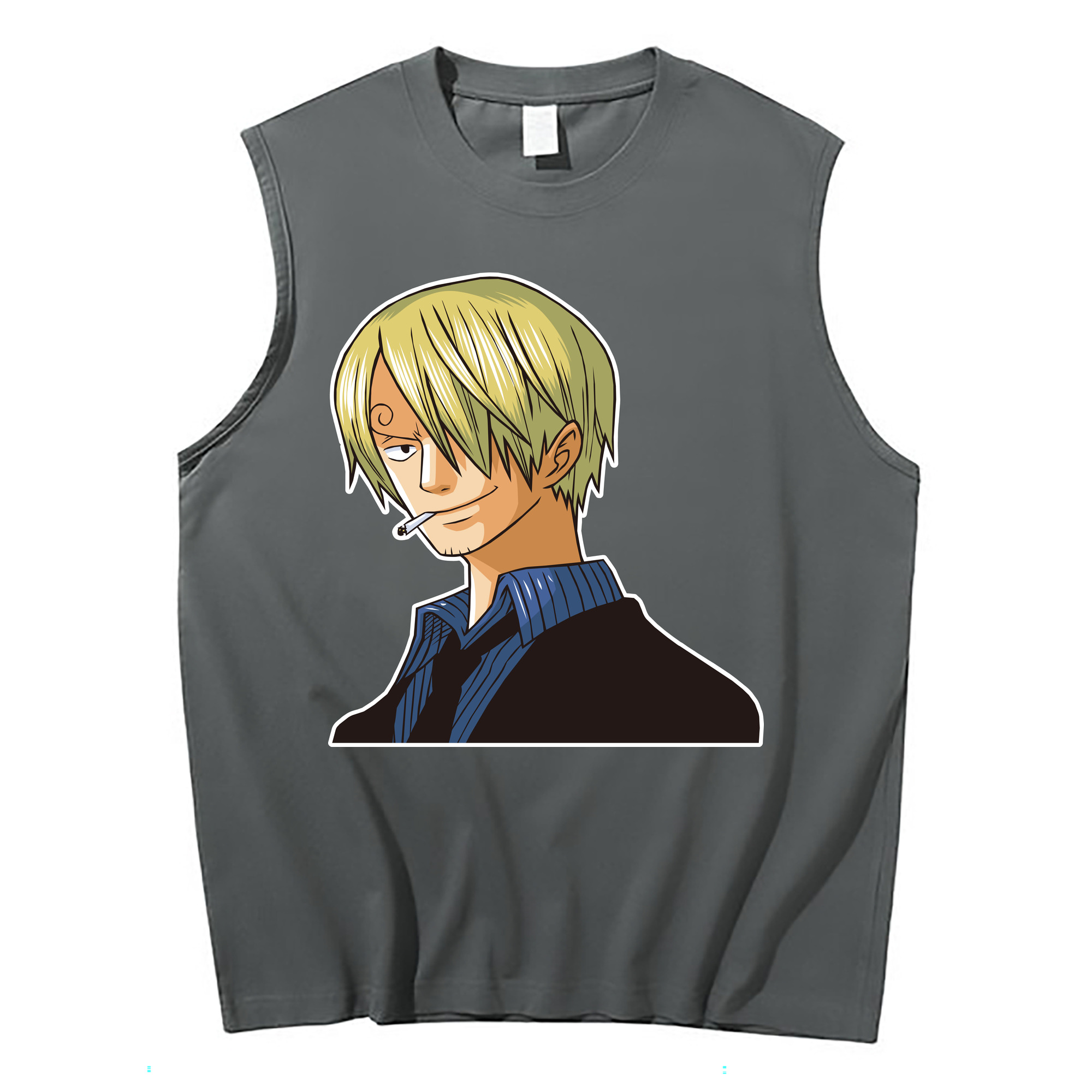 （画像用） ワンピース サンジ ONE PIECE Sanji コットン100％タンクトップ（フロントプリント）